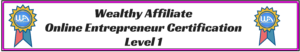 Wealthy AffiliateOnline Entrepreneur Certification Level 1
